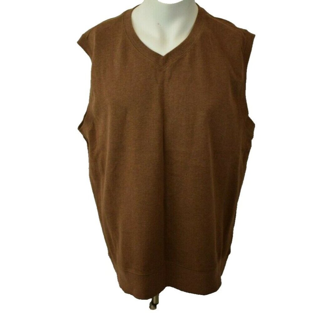 North River Outfitters Mens XL Brown Knit Pullover Sweater Vest
